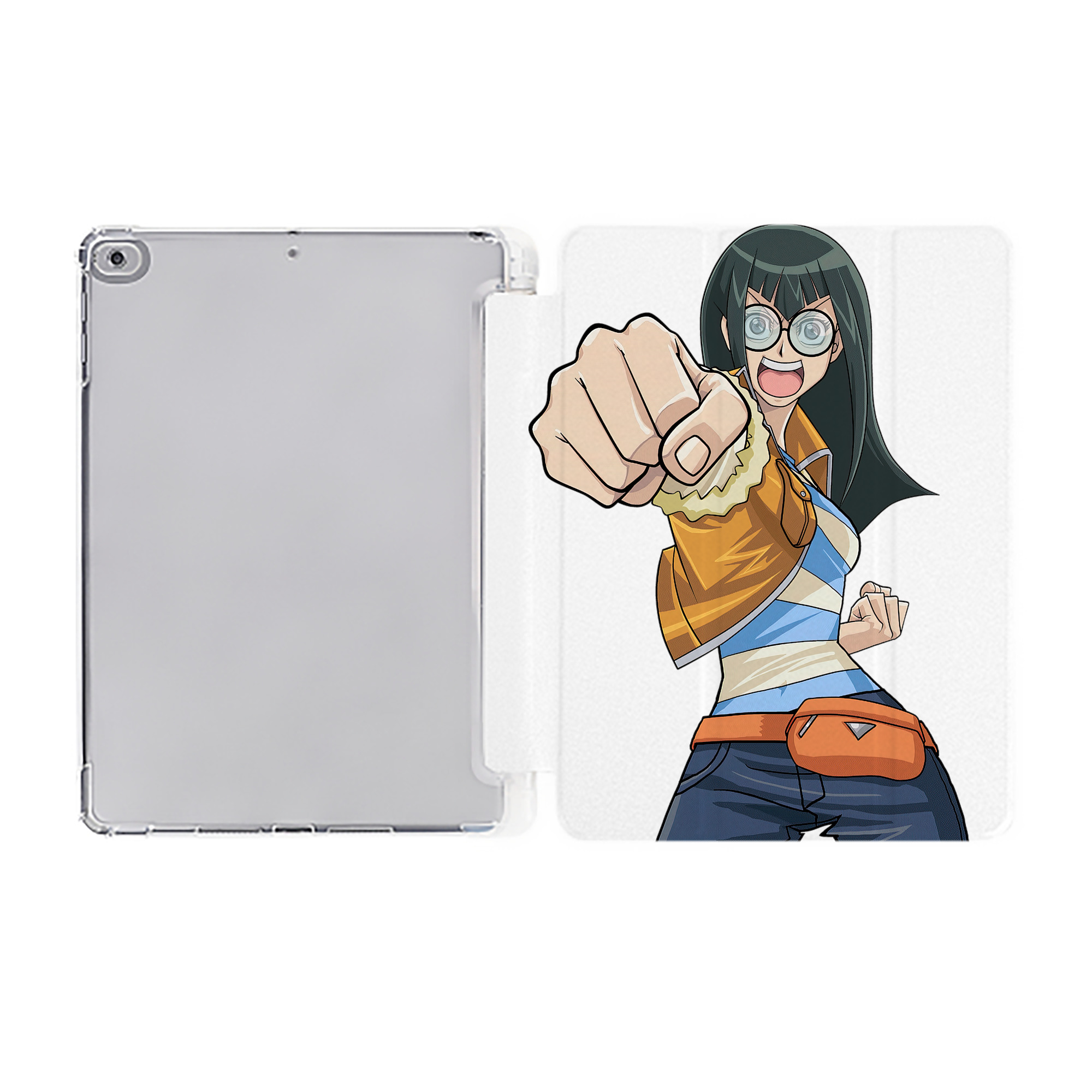 （画像用） 遊☆戯☆王 Yu-Gi-Oh! IPad ケース ペン収納付き 三つ折りスタンド PUレザー×シリコン 対応機種9.5/10.5/10.9インチ
